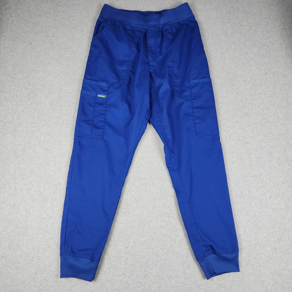 Landau ProFlex Scrub Pants Men M Blue Stretch Modern Wrinkle & Fade‎ Resistant
